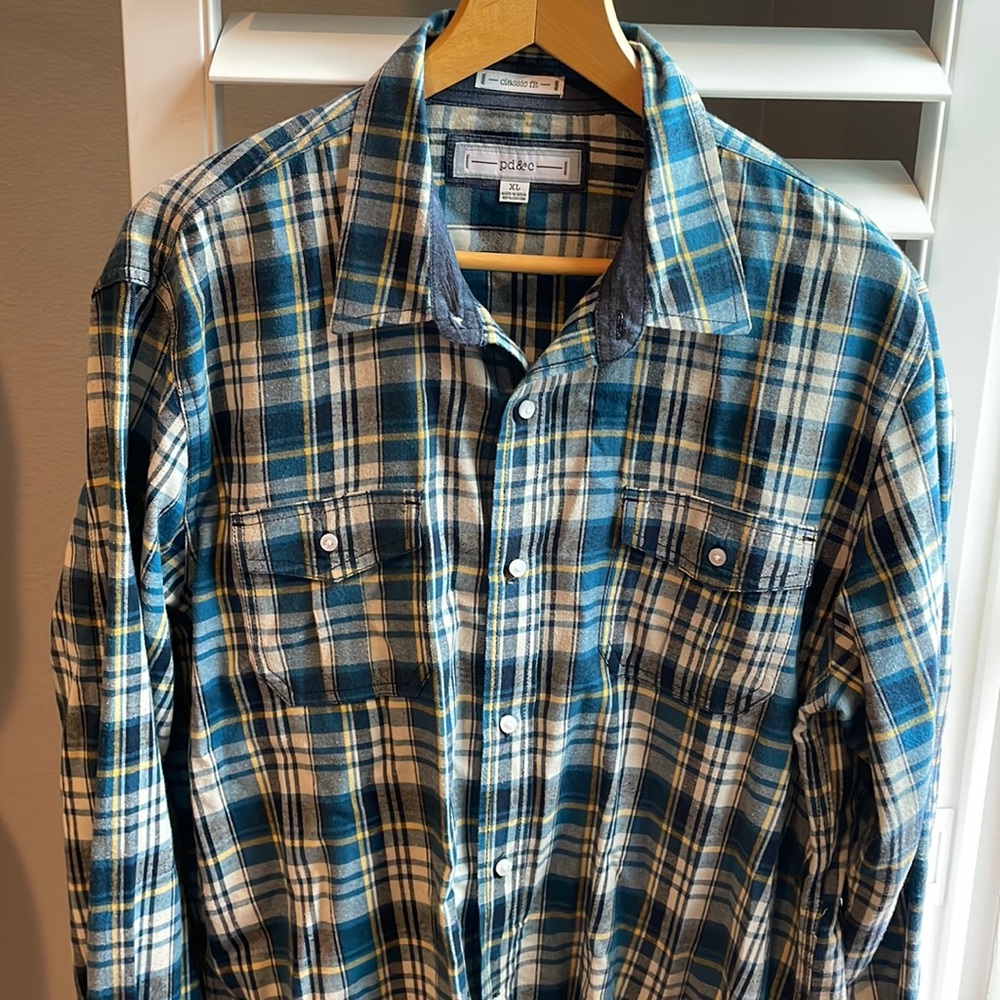PD &C blue flannel shirt XL
